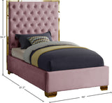 Lana Velvet Bed – Luxurious Deep Tufted Headboard with Gold Legs for Modern Bedroom Elegance