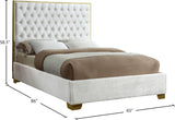 Lana Velvet Bed – Luxurious Deep Tufted Headboard with Gold Legs for Modern Bedroom Elegance