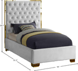 Lana Velvet Bed – Luxurious Deep Tufted Headboard with Gold Legs for Modern Bedroom Elegance