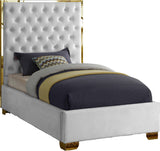 Lana Velvet Bed – Luxurious Deep Tufted Headboard with Gold Legs for Modern Bedroom Elegance