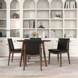Laura Black PU Solid Wood Dining Chair (Set Of 2)