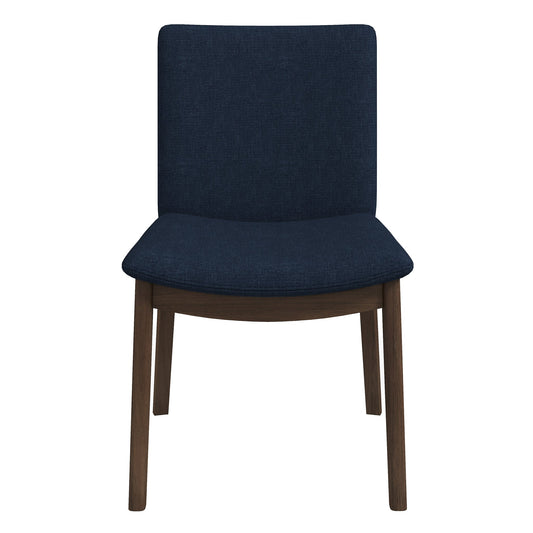 Laura Blue Linen Solid Wood Dining Chair (Set Of 2)