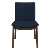 Laura Blue Linen Solid Wood Dining Chair (Set Of 2)