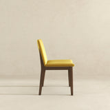 Laura  Gold Velvet Solid Wood Dining Chair (Set Of 2)