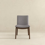 Laura Light Grey Linen Solid Wood Dining Chair (Set Of 2)