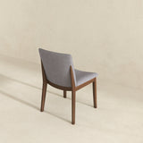 Laura Light Grey Linen Solid Wood Dining Chair (Set Of 2)