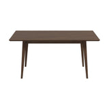 Levi Modern Style Solid Wood Rectangular Walnut Top Dining Table 63"