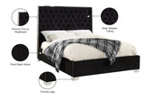 Lexi Velvet Bed with Tall Tufted Headboard and Chrome Legs for a Luxe Bedroom Experience