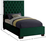 Lexi Velvet Bed with Tall Tufted Headboard and Chrome Legs for a Luxe Bedroom Experience