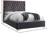 Lexi Velvet Bed with Tall Tufted Headboard and Chrome Legs for a Luxe Bedroom Experience