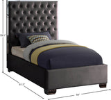 Lexi Velvet Bed with Tall Tufted Headboard and Chrome Legs for a Luxe Bedroom Experience