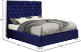 Lexi Velvet Bed with Tall Tufted Headboard and Chrome Legs for a Luxe Bedroom Experience