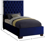 Lexi Velvet Bed with Tall Tufted Headboard and Chrome Legs for a Luxe Bedroom Experience