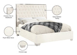 Lexi Velvet Bed with Tall Tufted Headboard and Chrome Legs for a Luxe Bedroom Experience