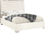 Lexi Velvet Bed with Tall Tufted Headboard and Chrome Legs for a Luxe Bedroom Experience