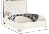 Lexi Velvet Bed with Tall Tufted Headboard and Chrome Legs for a Luxe Bedroom Experience
