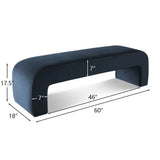 Lily 60" Modern Velvet Waterfall Bench