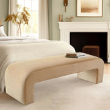 Lily 60" Modern Velvet Waterfall Bench