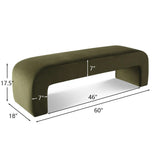 Lily 60" Modern Velvet Waterfall Bench