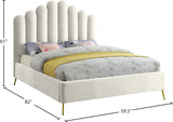 Lily Elegant Velvet Bed with Gold Steel Legs and Deep Channel Tufting for Contemporary Bedrooms