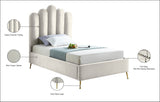 Lily Elegant Velvet Bed with Gold Steel Legs and Deep Channel Tufting for Contemporary Bedrooms