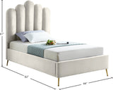 Lily Elegant Velvet Bed with Gold Steel Legs and Deep Channel Tufting for Contemporary Bedrooms
