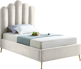 Lily Elegant Velvet Bed with Gold Steel Legs and Deep Channel Tufting for Contemporary Bedrooms