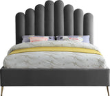 Lily Elegant Velvet Bed with Gold Steel Legs and Deep Channel Tufting for Contemporary Bedrooms