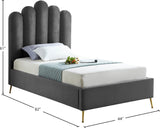 Lily Elegant Velvet Bed with Gold Steel Legs and Deep Channel Tufting for Contemporary Bedrooms