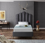 Lily Elegant Velvet Bed with Gold Steel Legs and Deep Channel Tufting for Contemporary Bedrooms