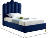 Lily Elegant Velvet Bed with Gold Steel Legs and Deep Channel Tufting for Contemporary Bedrooms