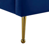 Lily Elegant Velvet Bed with Gold Steel Legs and Deep Channel Tufting for Contemporary Bedrooms