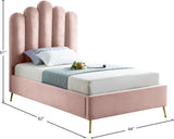 Lily Elegant Velvet Bed with Gold Steel Legs and Deep Channel Tufting for Contemporary Bedrooms
