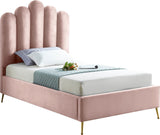 Lily Elegant Velvet Bed with Gold Steel Legs and Deep Channel Tufting for Contemporary Bedrooms