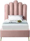 Lily Elegant Velvet Bed with Gold Steel Legs and Deep Channel Tufting for Contemporary Bedrooms