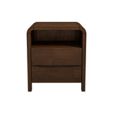 Lionel Mid Century Modern Solid Wood Nightstand 2-Drawer
