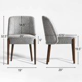 London Upholstered Solid Wood Full Back Dining Chair (Set of 2)