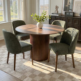 London Upholstered Solid Wood Full Back Dining Chair (Set of 4)