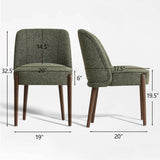 London Upholstered Solid Wood Full Back Dining Chair (Set of 2)