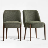 London Upholstered Solid Wood Full Back Dining Chair (Set of 2)
