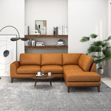 London Premium Genuine Leather Sectional Sofa Right Facing
