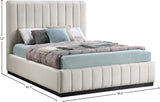 Lucia Upholstered Bed - Stylish Linen Textured Fabric, Deep Channel Tufting & Solid Wood Base Design