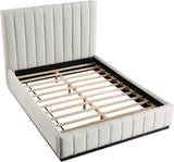 Lucia Upholstered Bed - Stylish Linen Textured Fabric, Deep Channel Tufting & Solid Wood Base Design