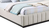 Lucia Upholstered Bed - Stylish Linen Textured Fabric, Deep Channel Tufting & Solid Wood Base Design