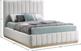 Lucia Upholstered Bed - Stylish Linen Textured Fabric, Deep Channel Tufting & Solid Wood Base Design