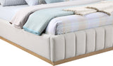 Lucia Upholstered Bed - Stylish Linen Textured Fabric, Deep Channel Tufting & Solid Wood Base Design