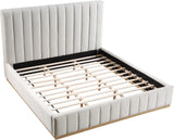 Lucia Upholstered Bed - Stylish Linen Textured Fabric, Deep Channel Tufting & Solid Wood Base Design