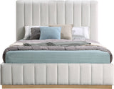 Lucia Upholstered Bed - Stylish Linen Textured Fabric, Deep Channel Tufting & Solid Wood Base Design