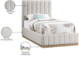 Lucia Upholstered Bed - Stylish Linen Textured Fabric, Deep Channel Tufting & Solid Wood Base Design
