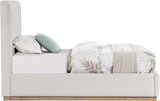 Lucia Upholstered Bed - Stylish Linen Textured Fabric, Deep Channel Tufting & Solid Wood Base Design